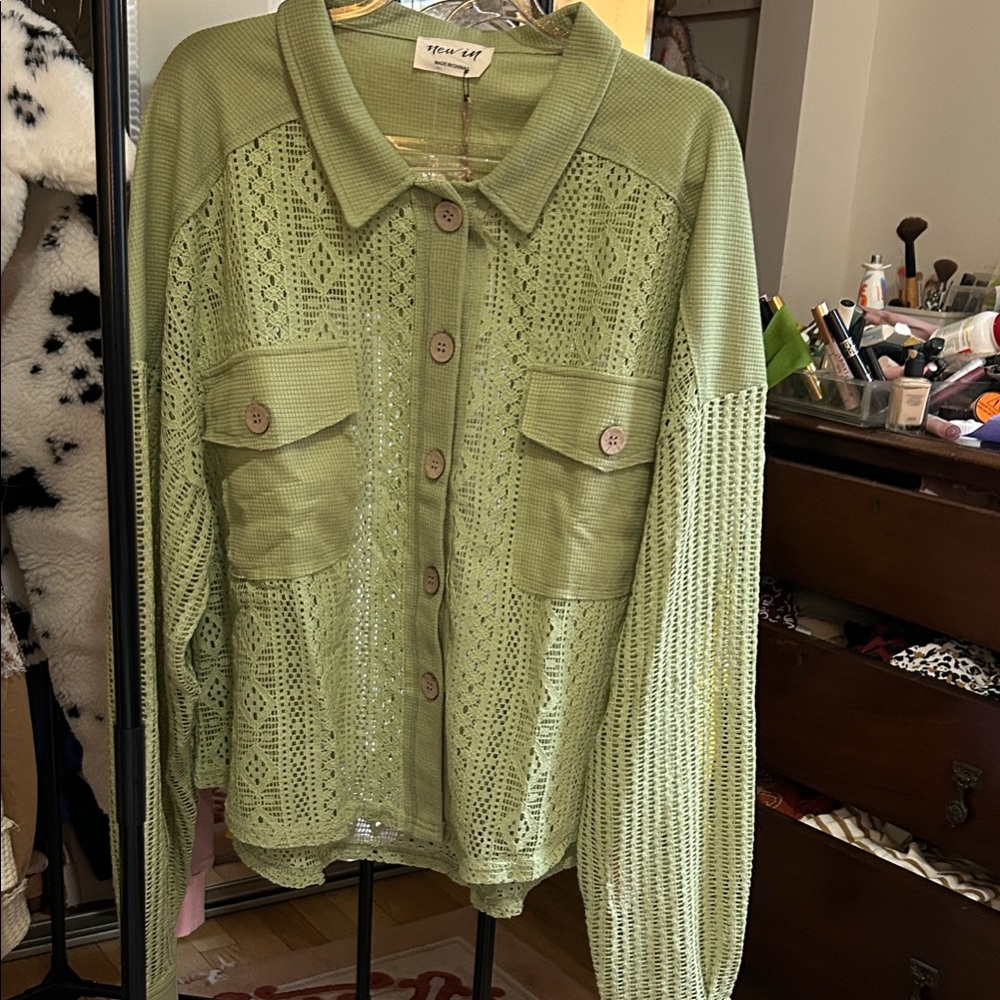 New In Sage Green Lace Jacket